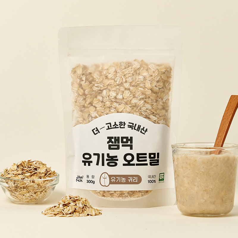 잼먹 국내산 유기농 아기 오트밀 이유식 포리지 300g